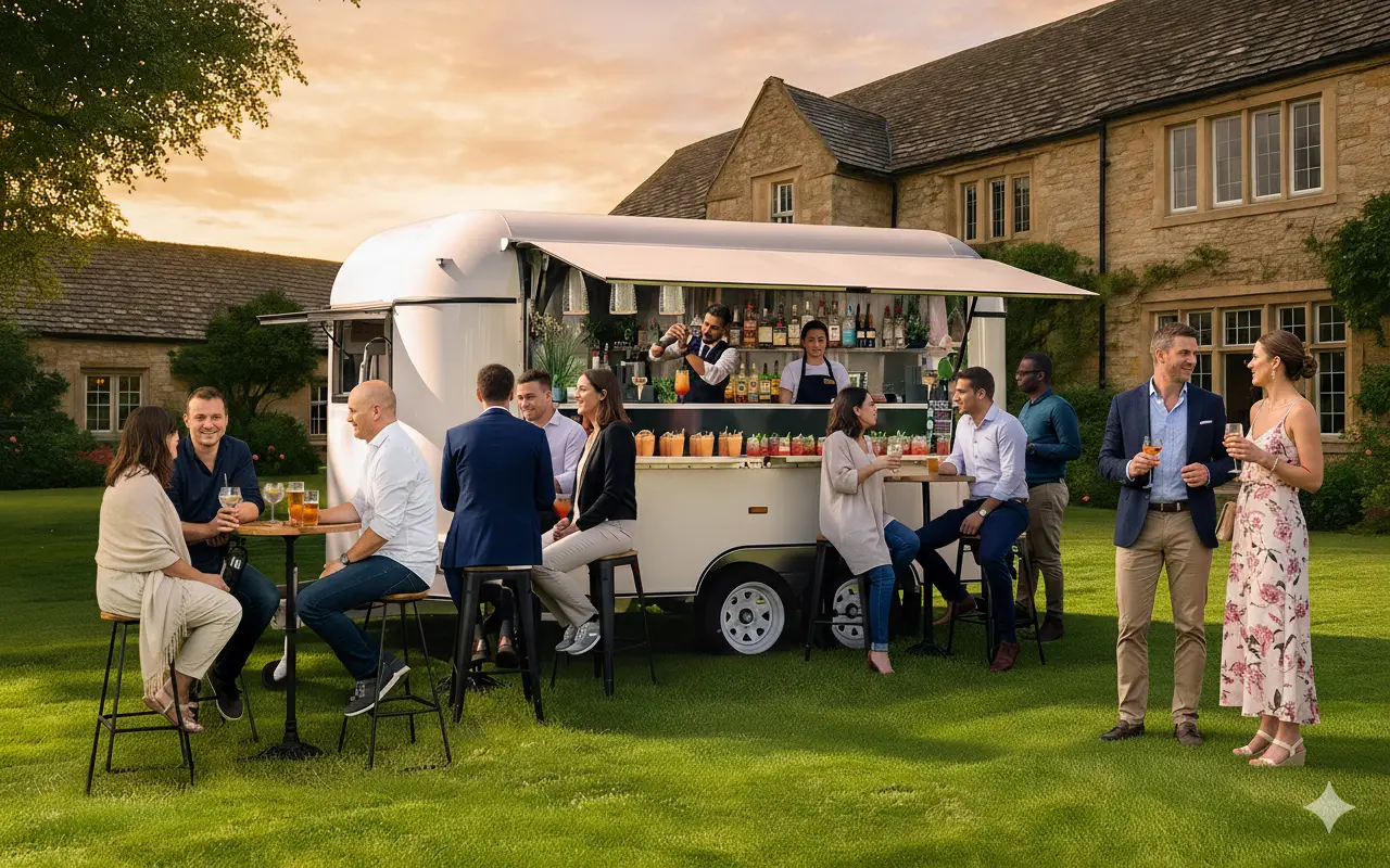 Premier Plus street food van at a garden party event