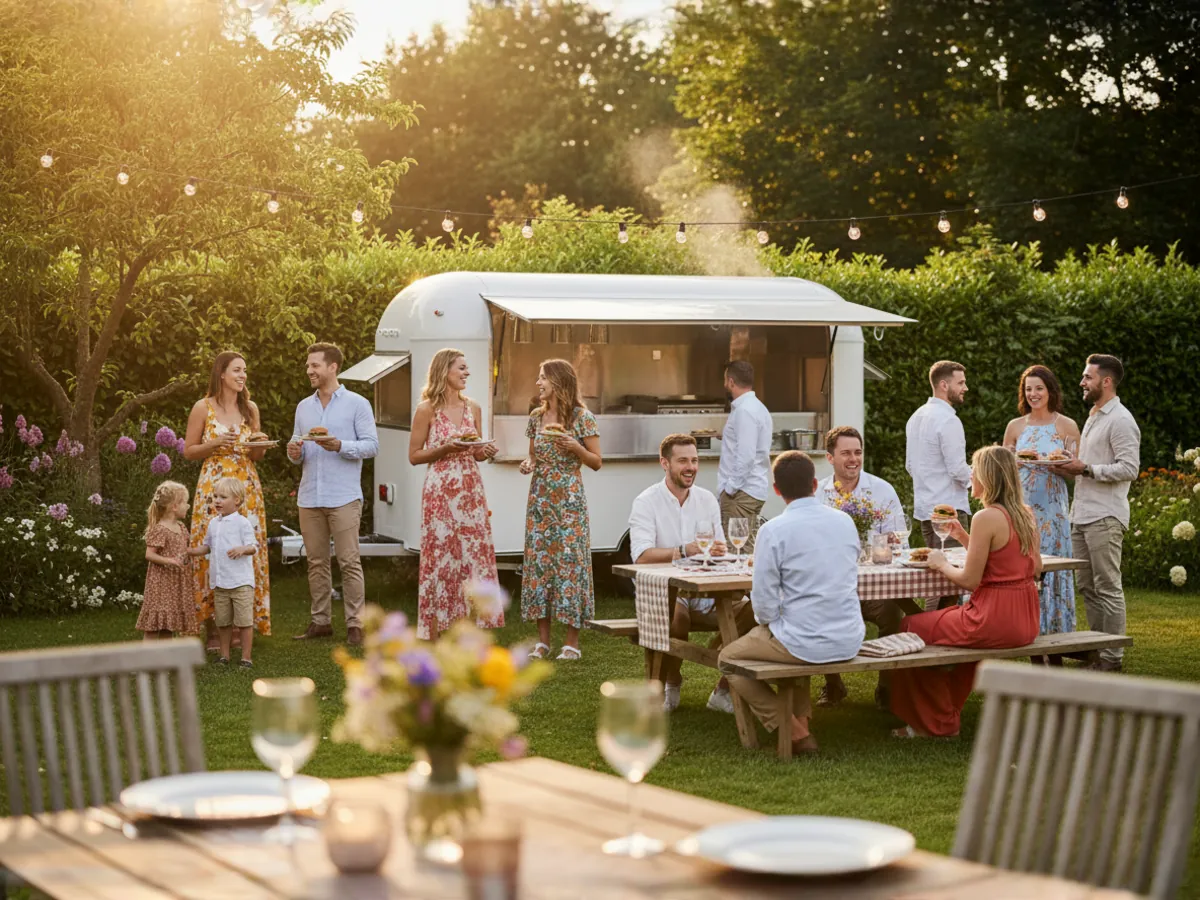PremierPlus street food catering van serving fresh burgers from the hatch
